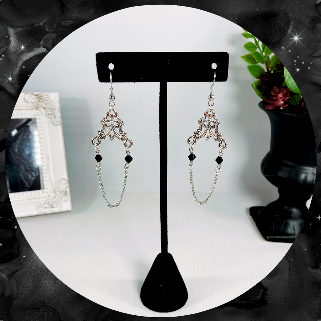 The Annabelle - silver chain chandelier earrings