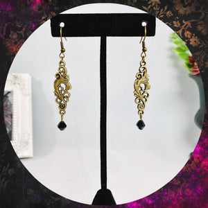 “The Seraphine” - bronze art nouveau charm drop earrings